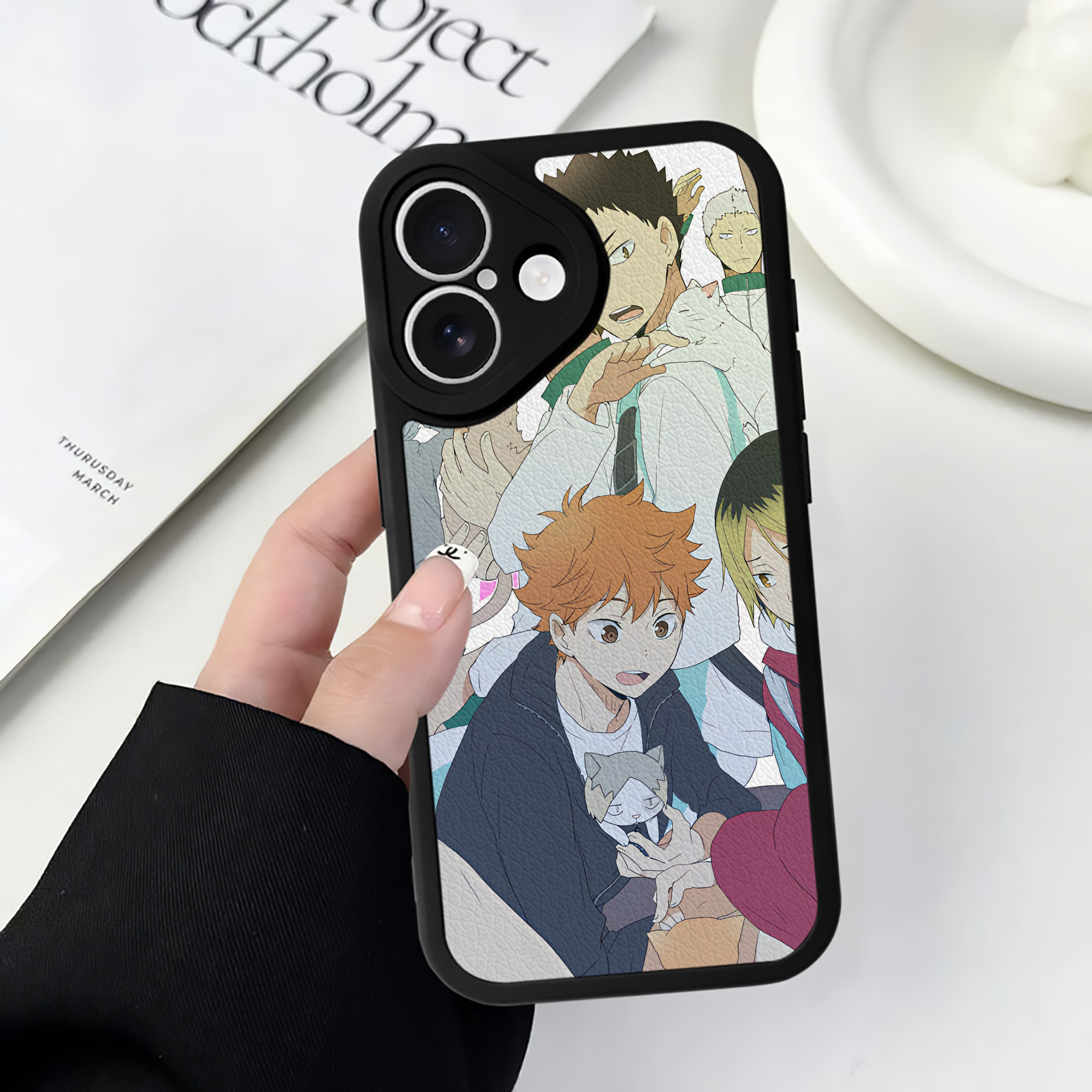 （画像用） ハイキュー!! Haikyu!! 【iPhone 16シリーズ対応】シリコンスマホケース（レザー調） 材質：シリコン